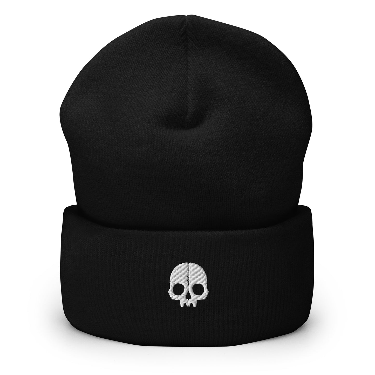 3D Puff Embroidered Skull Icon Beanie